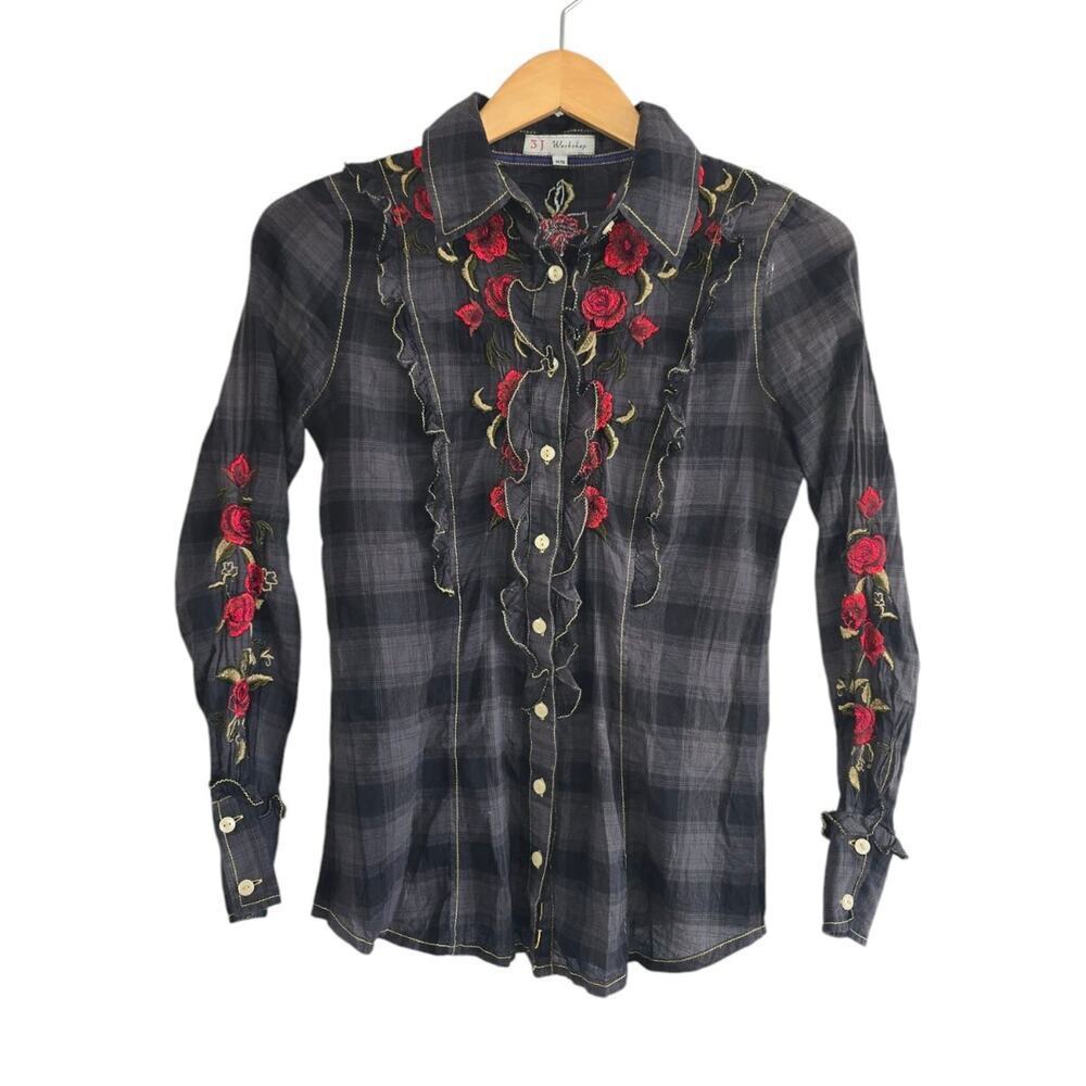 Johnny Was 3J Workshop Embroidered Long Sleeve